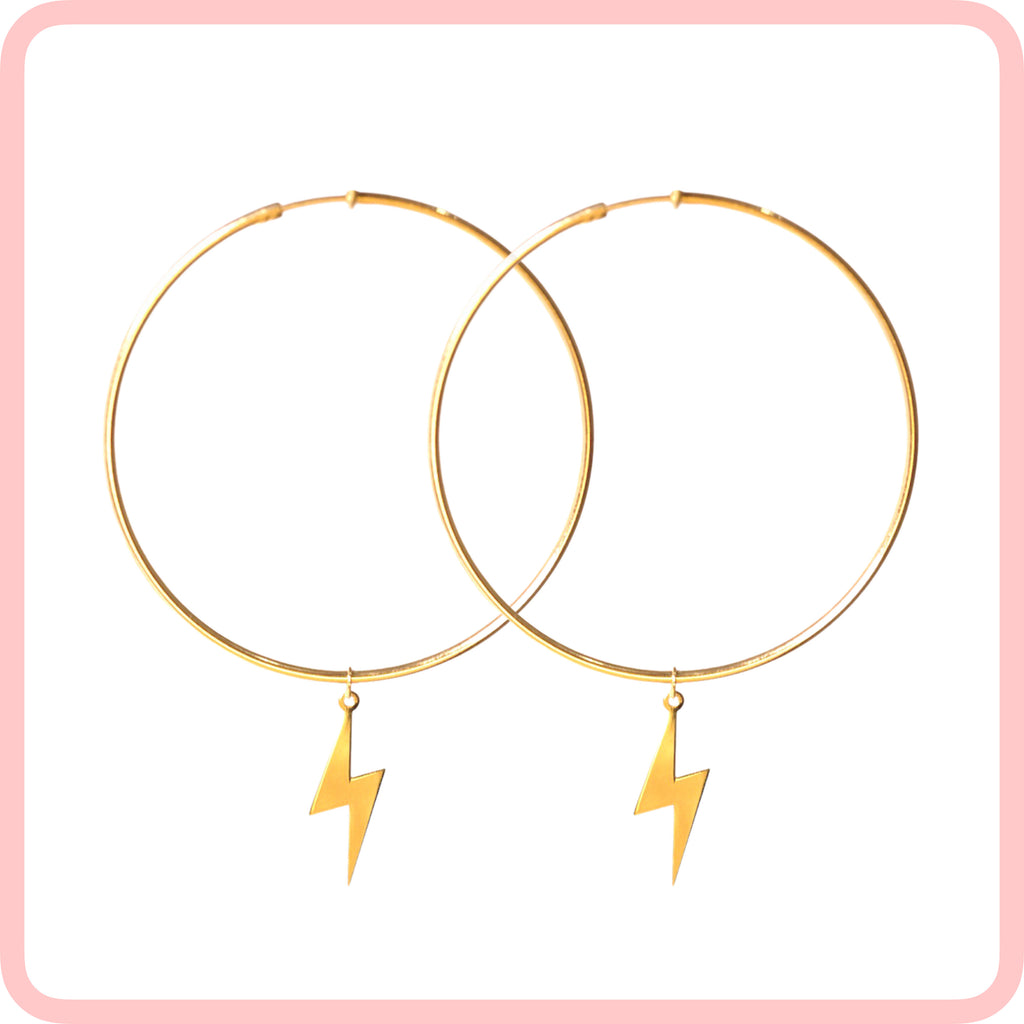 Lightning Hoop (50 mm) Earrings