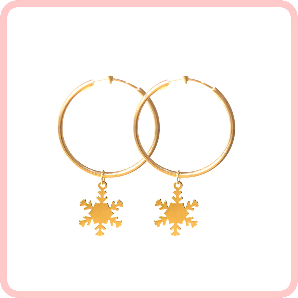 Snowflake Hoop (22 mm) Earrings