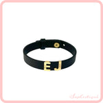 Load image into Gallery viewer, Customized Leather Bracelet With Gold Initials
