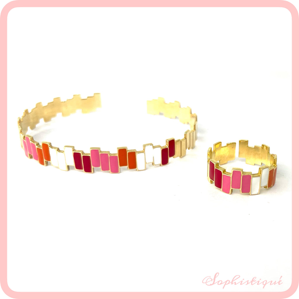 Sunset Twisty Pink Bracelet