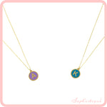 Load image into Gallery viewer, Enamel Circle Necklace Names/Initials
