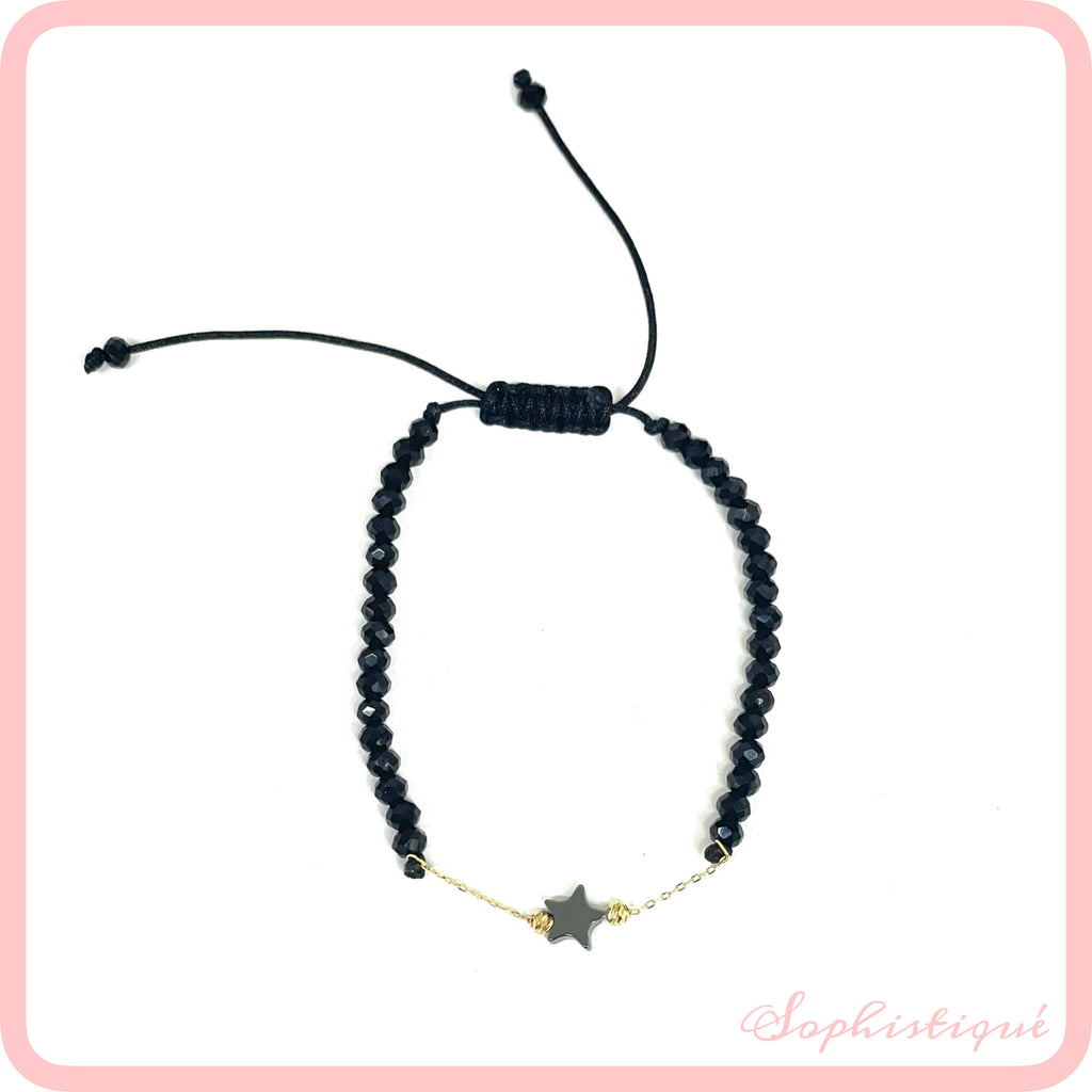 Hematite Star and chain Bracelet