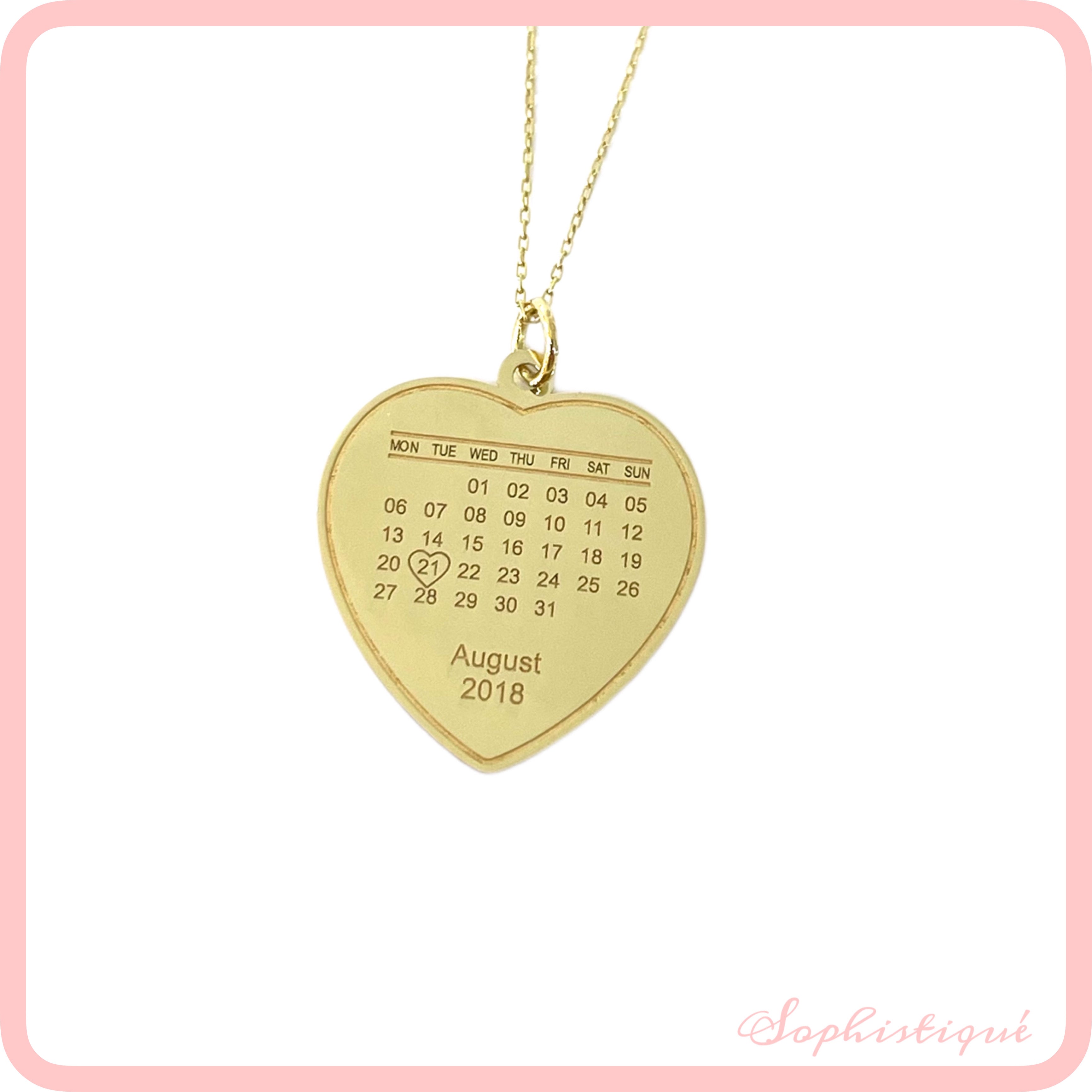 Heart Calendar Necklace