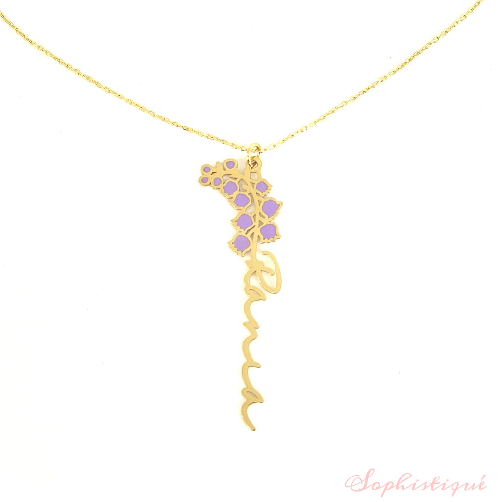 Enamel Birth flower Necklace/Pendant