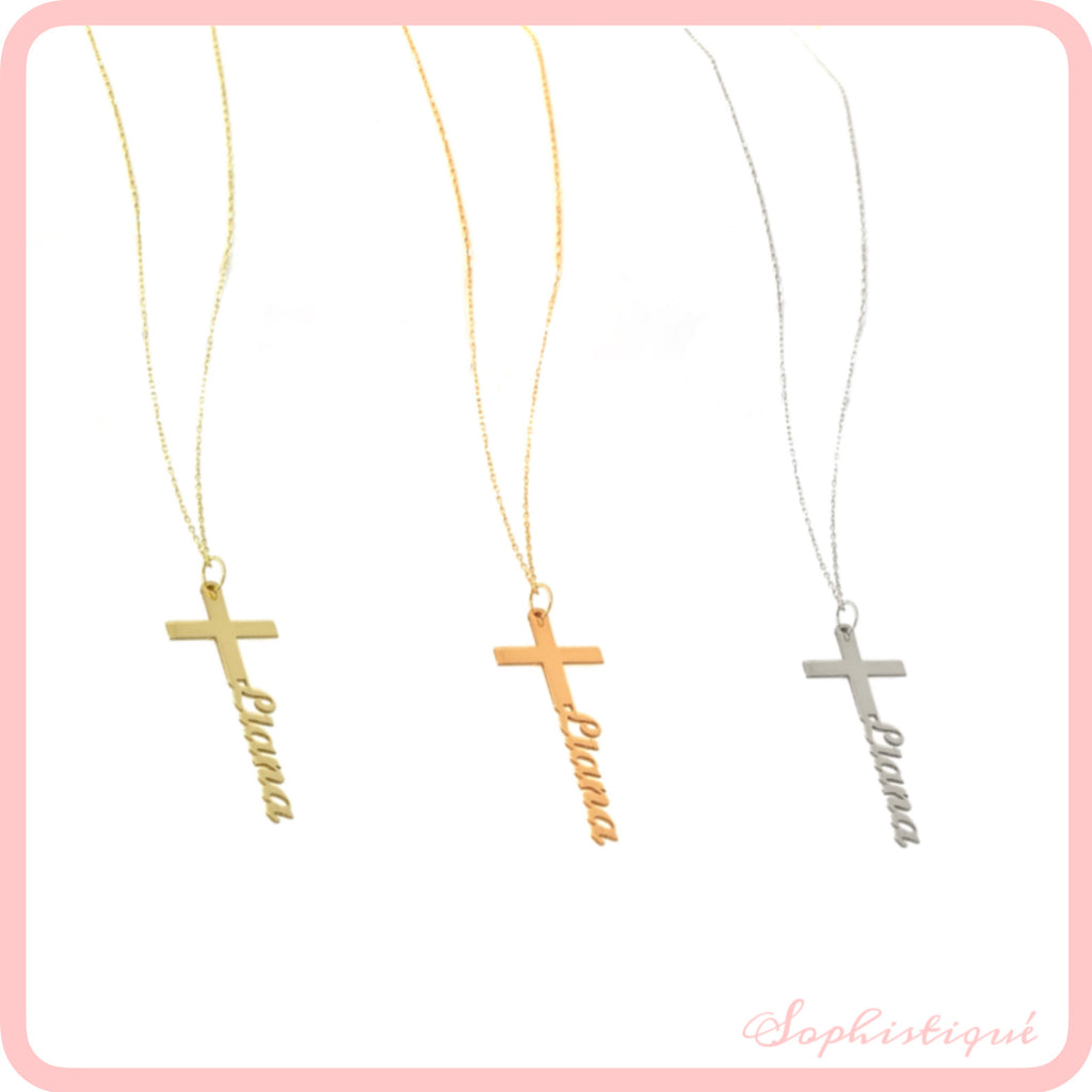 Personalized Name Cross Pendant/Necklace