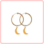 Load image into Gallery viewer, Moon Hoop (17 mm) Earrings

