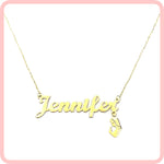 Load image into Gallery viewer, Name With Hanging Charm Necklace
