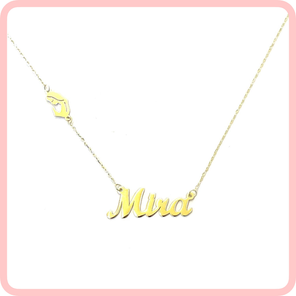 Name With Side Charm Necklace