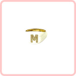 Load image into Gallery viewer, Customized Enamel Ring With Diamond Initial
