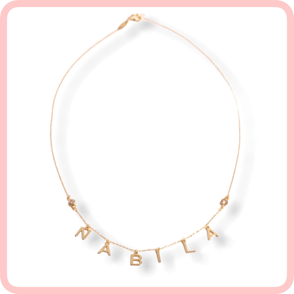 Personalized Hanging Letters Name Necklace