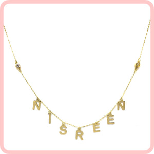 Personalized Hanging Letters Name Necklace