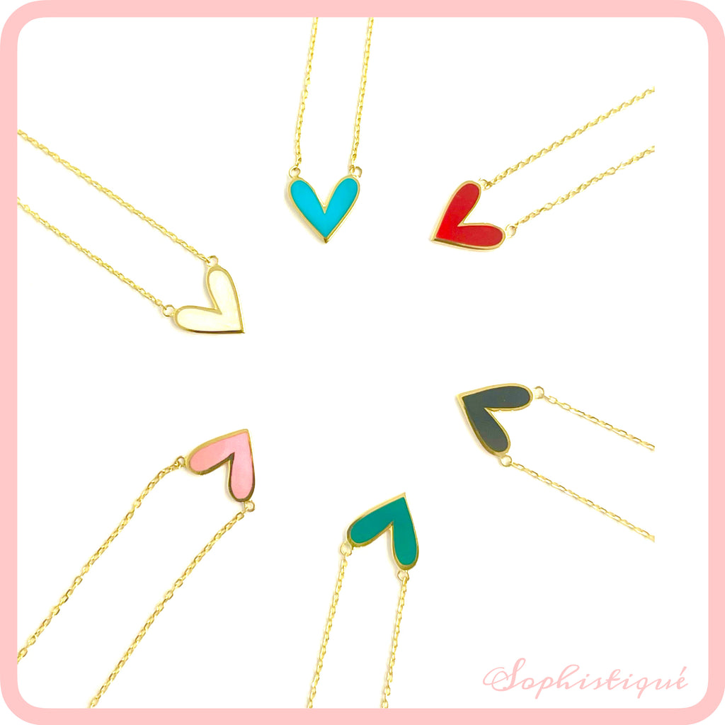 Enamel Heart Necklace