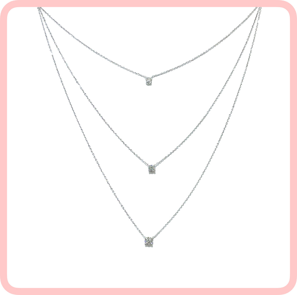 Stud Diamond Necklace