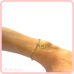 Load image into Gallery viewer, Customized Circle Initial On Paper Clip Bracelet
